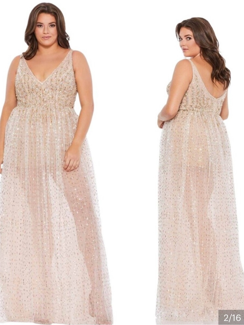 Sparkling Champagne Sequin Maxi Dress